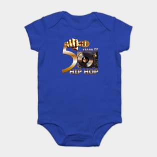 Original 50 Years of Hip Hop Classic W Turntable Baby Bodysuit